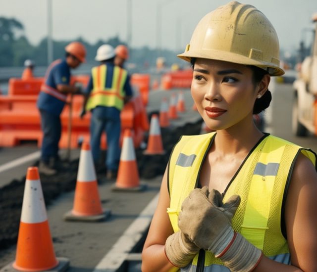 woman traffic protection